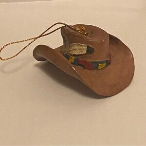 Rustic Look Cowboy Hat Christmas Tree Ornament